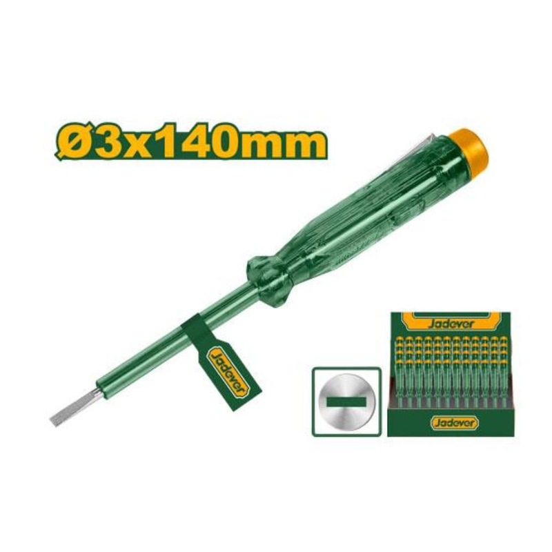 Jadever κατσαβίδι τεστ τάσης 3x140mm με μύτη εφκοπής 3 mm, , medium-null