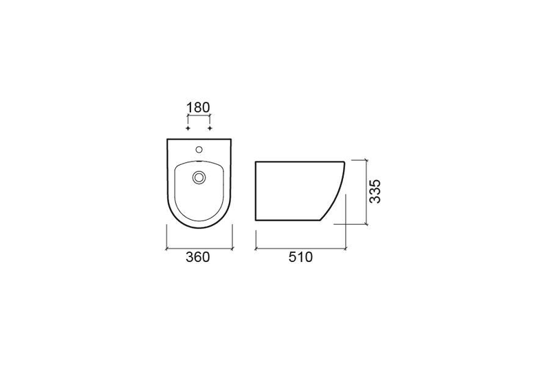Sanibold black matte wall hung bidet with hidden fixings, , medium-null