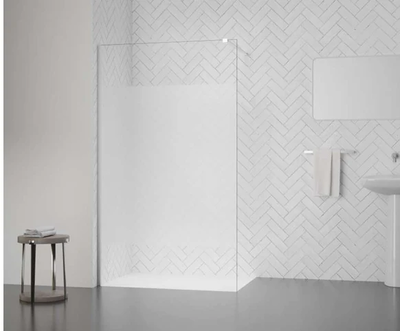 Walk-in shower glass frosted/clear