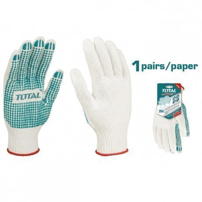 Knitted & pvc dots gloves, , medium