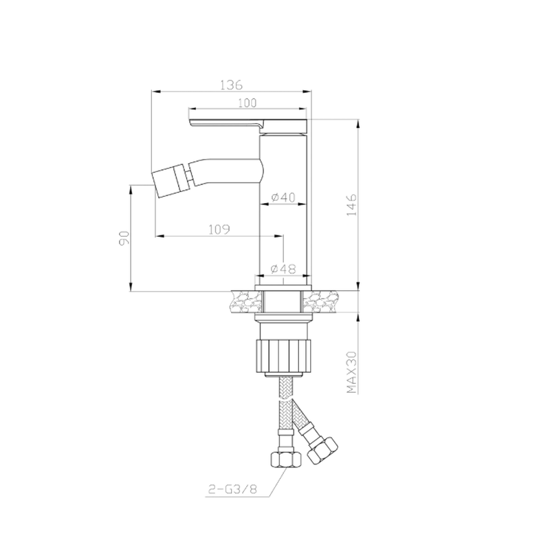 Product image: Era chrome single lever bidet mixer, , medium-null
