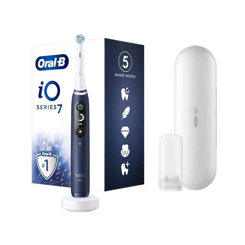 Oral-b io7 ηλεκτρική οδοντόβουρτσα μπλε με 5 λειτουργίες καθαρισμού και έξυπνο αισθητήρα πίεσης, , medium-null