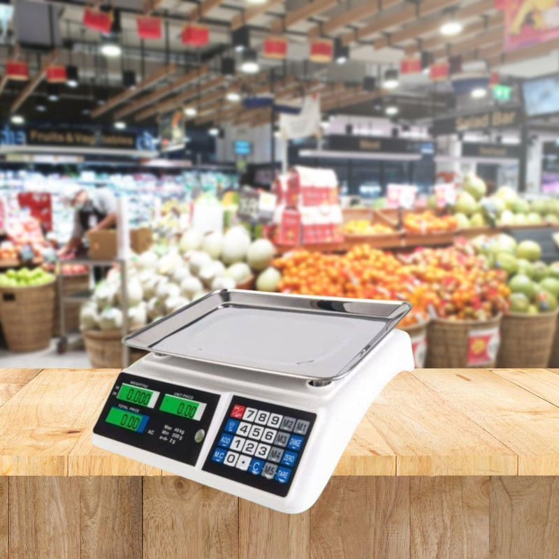 Product image: Επαναφορτιζόμενη επαγγελματική ζυγαριά πάγκου με μέγιστο φορτίο 40kg και οθόνη lcd, 37x35x13cm aerbes ab-j185, , medium-null