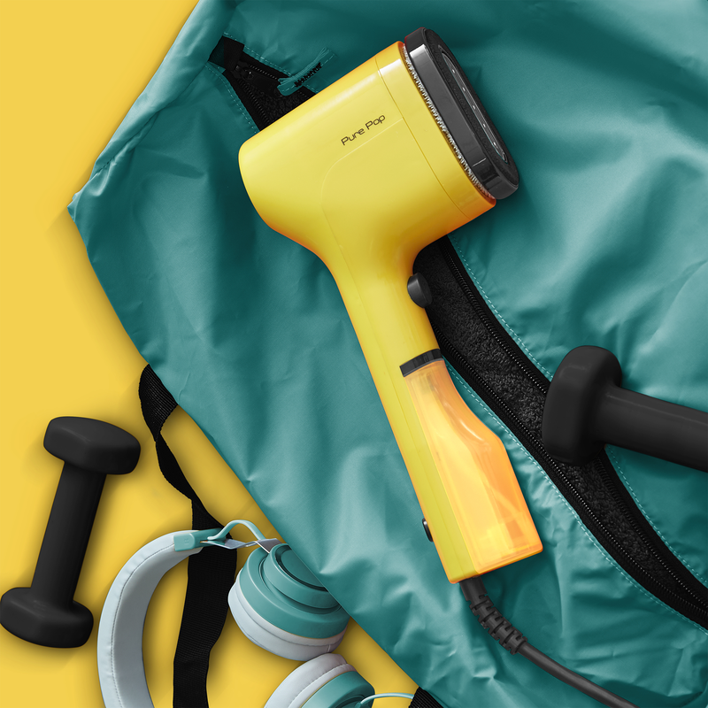 Tefal pure pop dt2026 hand garment steamer 1300w with tank 70ml yellow, , medium-null