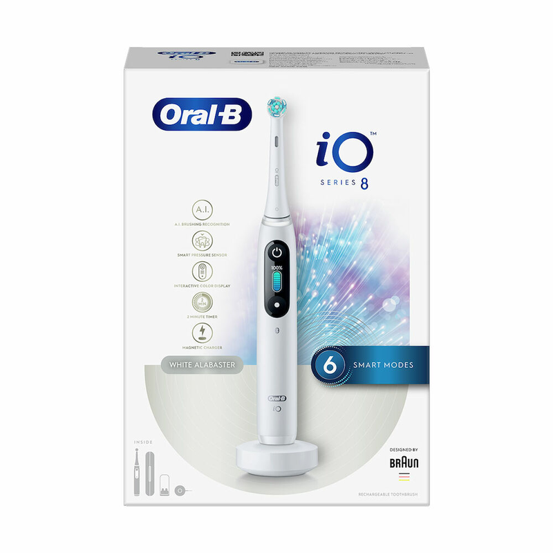Oral-b iq8 magnetic white alabast toothbrush-null