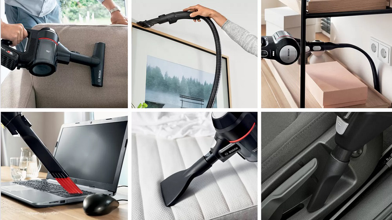 Bosch unlimited 7 recharchable vacuum cleaner stick & accessories - black, , medium image number null