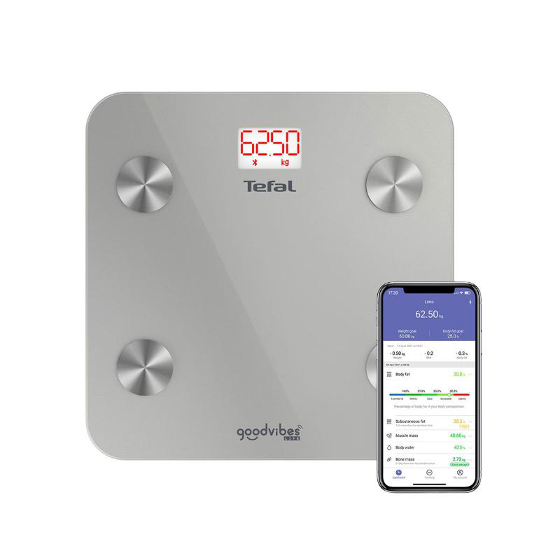 Product image: Tefal ζυγαρια μπανιου goodvibes bluetooth ασημι bm9600, , medium-null