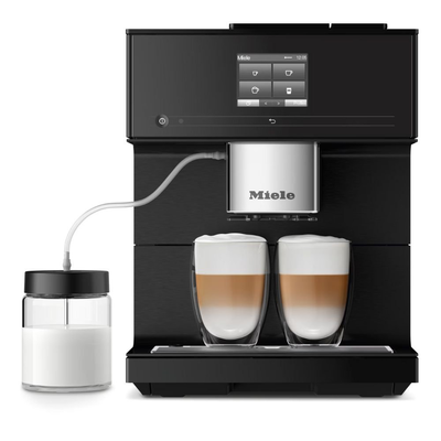 Miele cm 7750 coffeeselect αυτόματη καφετιέρα 1450w 15bar με 3 δοχεία καφέ, autodescale, λειτουργία double shot, cupsensor & πλούσια γκάμα ροφημάτων obsidian black, , medium