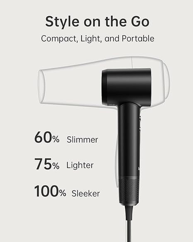 Laifen swift special - 110,000 rpm high-speed hair dryer - negative ionic blow - matte black (3 nozzles) image number null