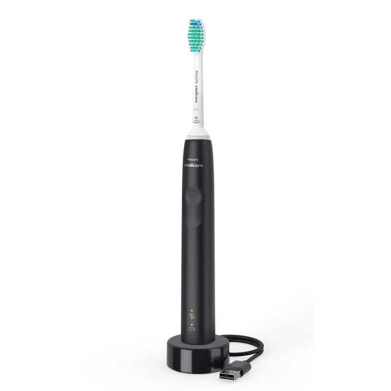 Product image: Philips sonicare 3100 series 3100 επαναφορτιζόμενη ηλεκτρική οδοντόβουρτσα με τεχνολογία sonic, αισθητήρα πίεσης για αποτελεσματική αφαίρεση πλάκας μαύρο hx3671/14, , medium-null