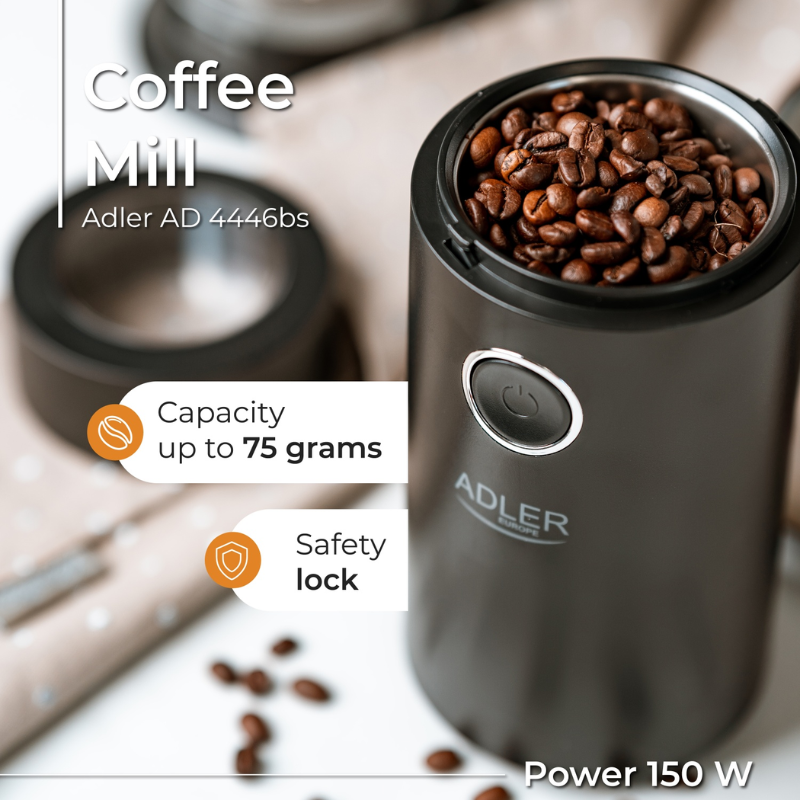 Product image: Adler coffee grinder ad4446 75gr 150w black-silver, , medium-null