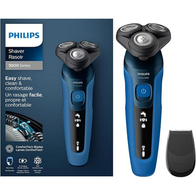 Philips s5466/17 rechargeable wet & dry electric shaver 50 minutes runtime blue black, , medium