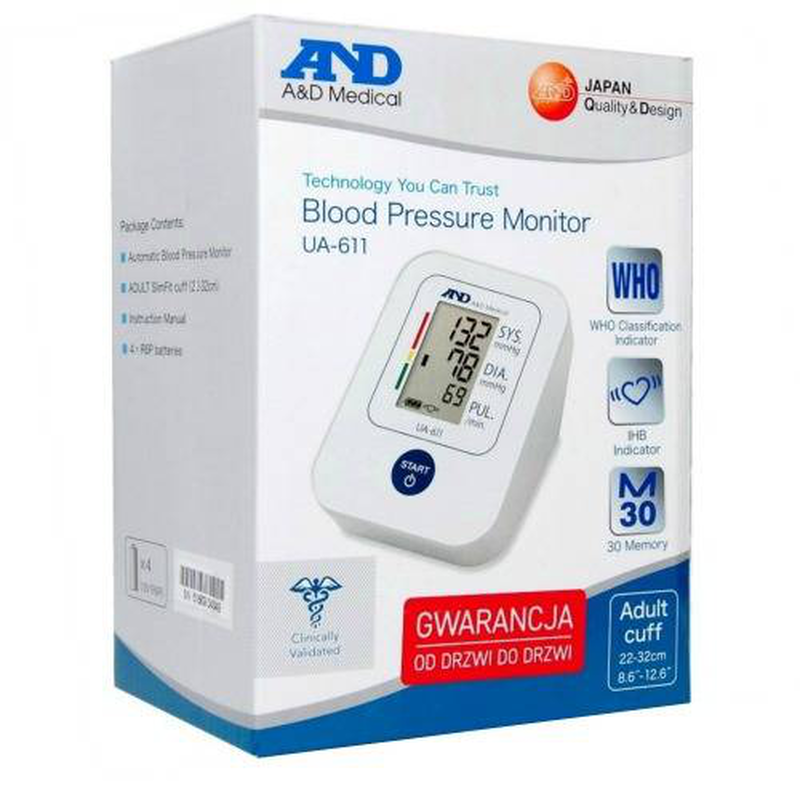 A&d ua-611 upper arm blood pressure monitor, , medium image number null