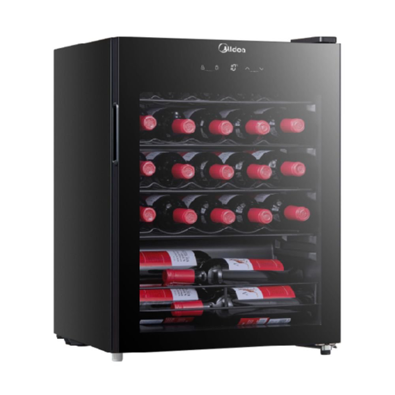 Midea συντηρητής κρασιών 24 φιαλών με uv glass door, ηλεκτρονικό έλεγχο & led φωτισμό,  μαύρο? Mdrw111fgg22, , medium-null
