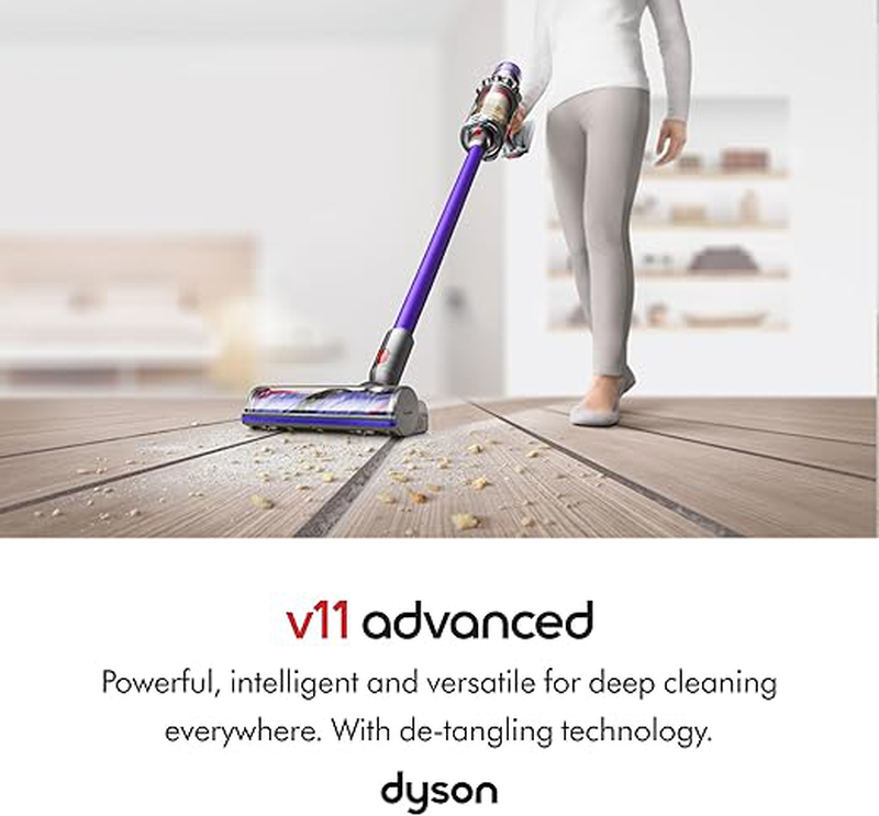 Dyson v11 advanced cordless stick vacuum cleaner (nickel/purple), , medium-null