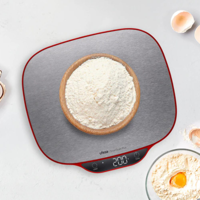 Product image: Ufesa smartscale plus ζυγαριά κουζίνας με lcd οθόνη, ανοξείδωτη επιφάνεια, έως 15kg & ακρίβεια 1g, , medium-null