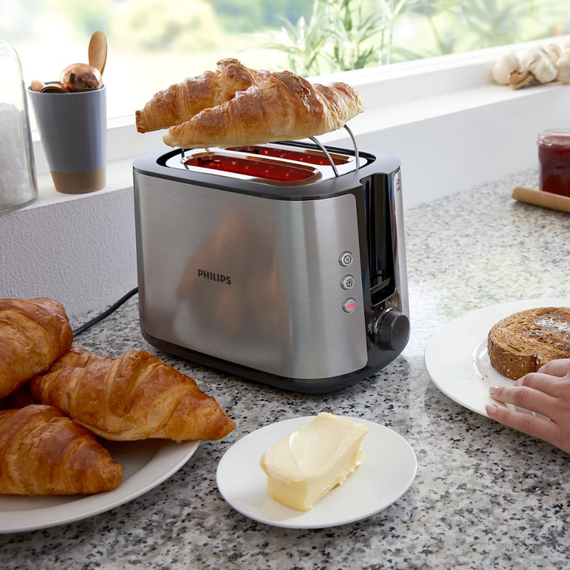 Product image: Philips viva collection φρυγανιέρα 950w μεταλλική με ευρύχωρες υποδοχές & 8 ρυθμίσεις για απόλυτα προσωποποιημένο φρυγάνισμα hd2650/90, , medium-null