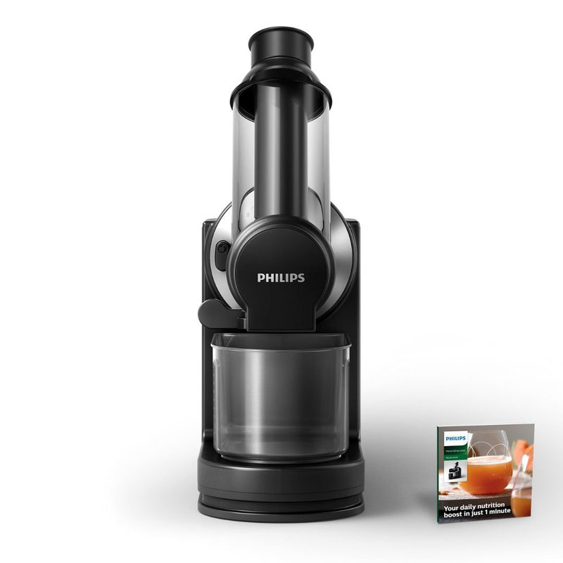 Product image: Philips viva collection αποχυμωτής αργής σύνθλιψης 150w με xl σωλήνα τροφοδοσίας, quickclean & λειτουργία διακοπής σταξίματος μαύρο hr1889/70, , medium-null