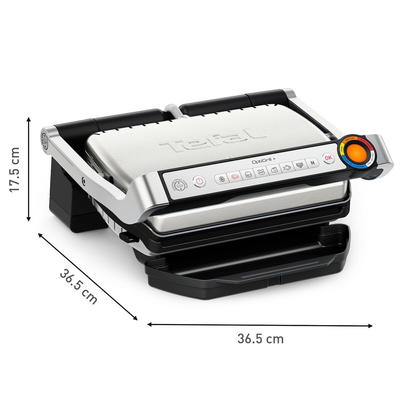 Tefal optigrill + tong 36.5cmx 36.5cm 2000w gc718d