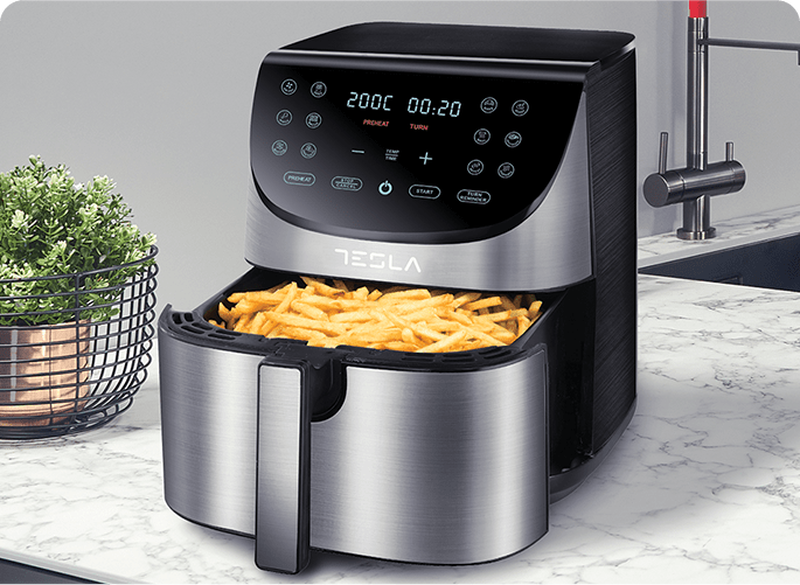 Tesla Air fryer 7l black inox af701bx, , medium-null