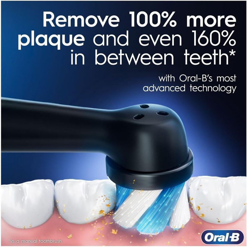 Product image: Oral-b io4 ηλεκτρική οδοντόβουρτσα μαύρη & λευκή (2 λαβές) με 4 λειτουργίες καθαρισμού και θήκη ταξιδίου, , medium-null