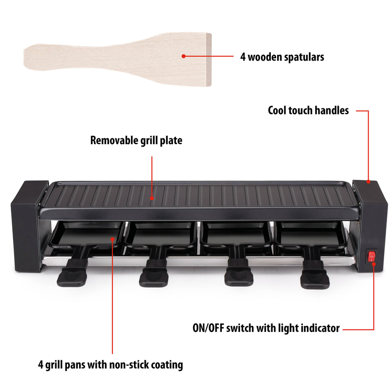 Product image: Alpina raclette grill 230v 800w 49.5x11x10cm, , medium-null