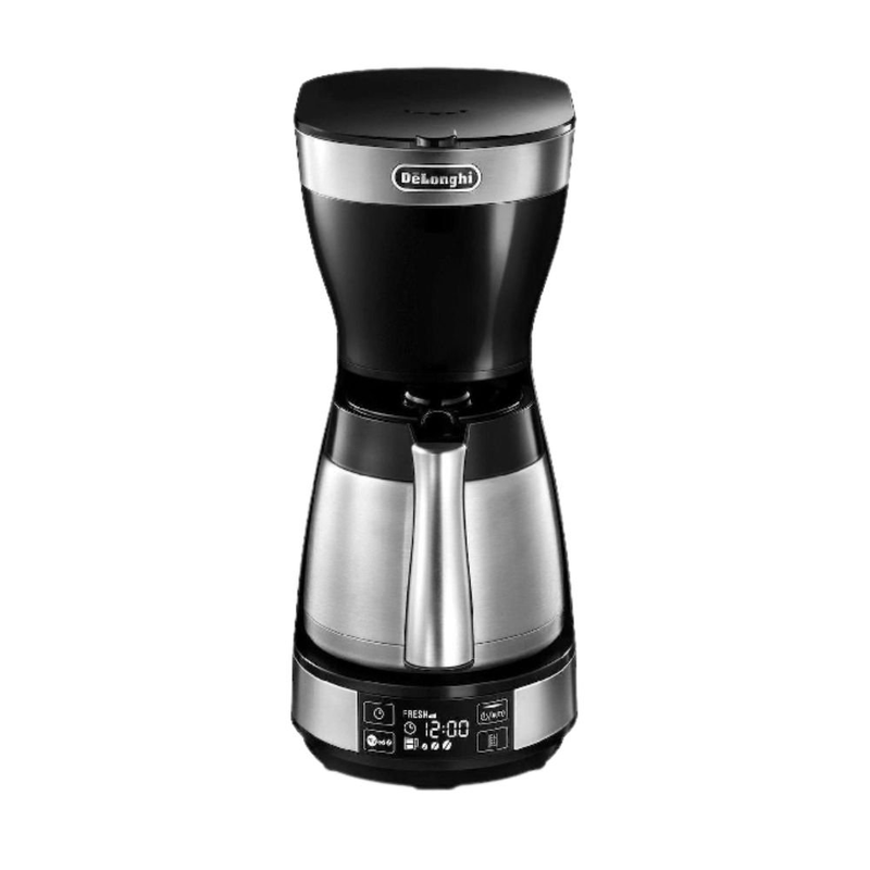 Delonghi καφετιέρα φίλτρου 1.25l με θερμική κανάτα, aroma function & lcd οθόνη, ασημί icm16731, , medium-null