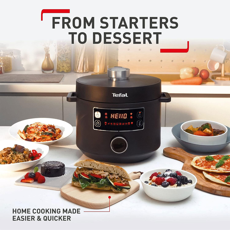 Tefal cy7548 turbo cuisine pressure cooker 4.8l 4 persons 10 programs 1000w, , medium image number null