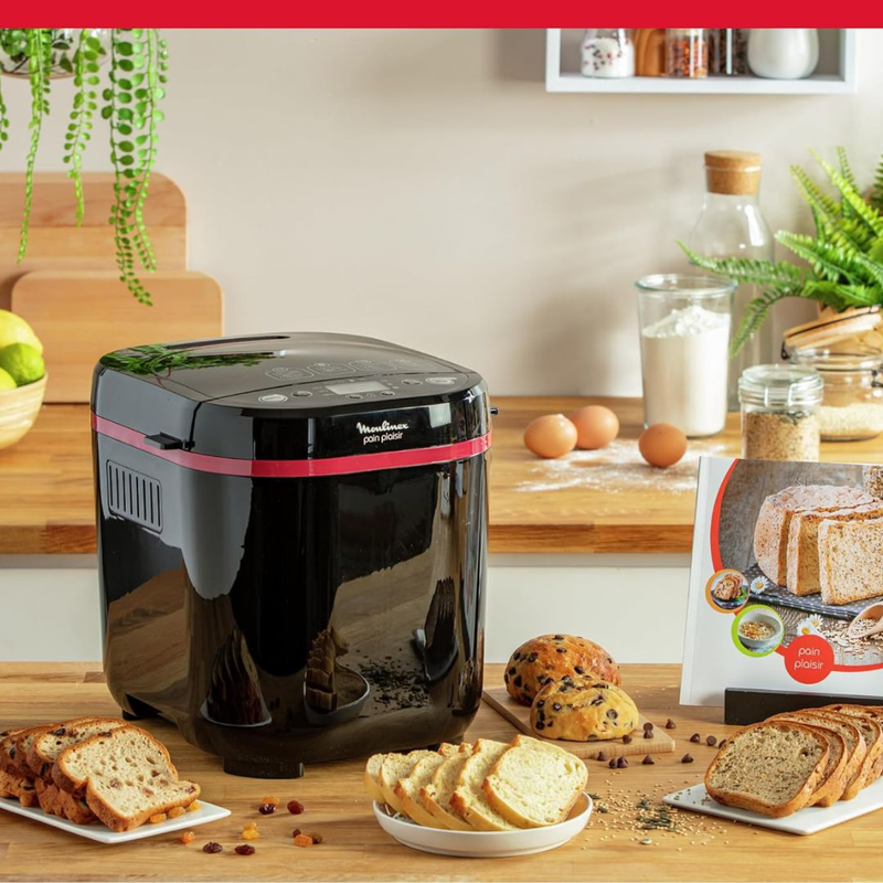 Moulinex pain plaisir αρτοπαρασκευαστής 720w με 17 προγράμματα, αντικολλητικό κάδο, 3 επιλογές βάρους ψωμιού, χρονοκαθυστέρηση, διατήρηση θερμοκρασίας & αυτόματο ψήσιμο θερμού αέρα ow220830, , medium-null