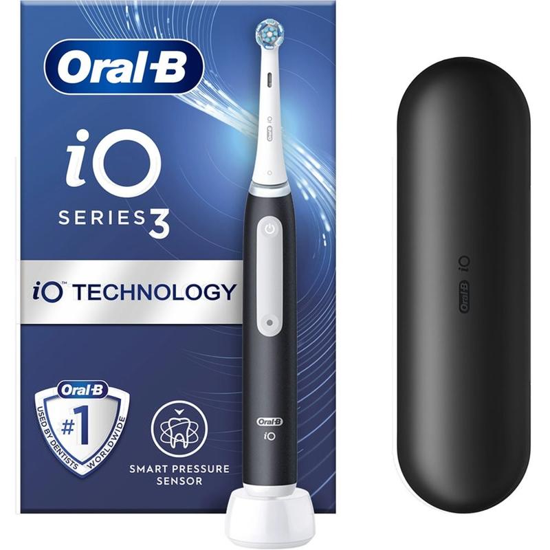 Oral b electric toothbrush io series 3 with case - black, , medium-null