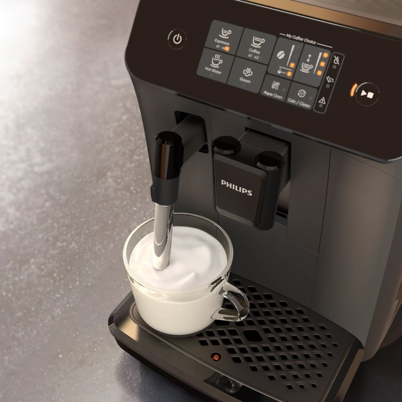 Product image: Philips 800 series αυτόματη μηχανή espresso 1500w 15bar με μύλο άλεσης, my coffee choice & aquaclean, μαύρο ep0824/00, , medium-null