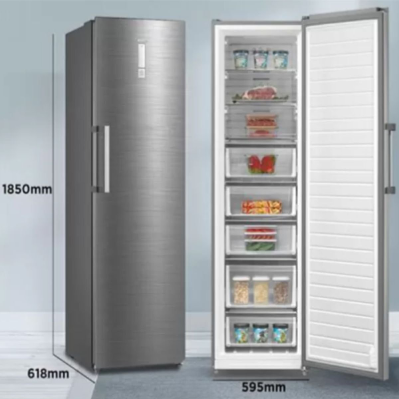 Midea upright freezer 273l με μετατροπή σε ψυγείο, super freeze & ψηφιακό έλεγχο, inox mdru385mte46, , medium-null