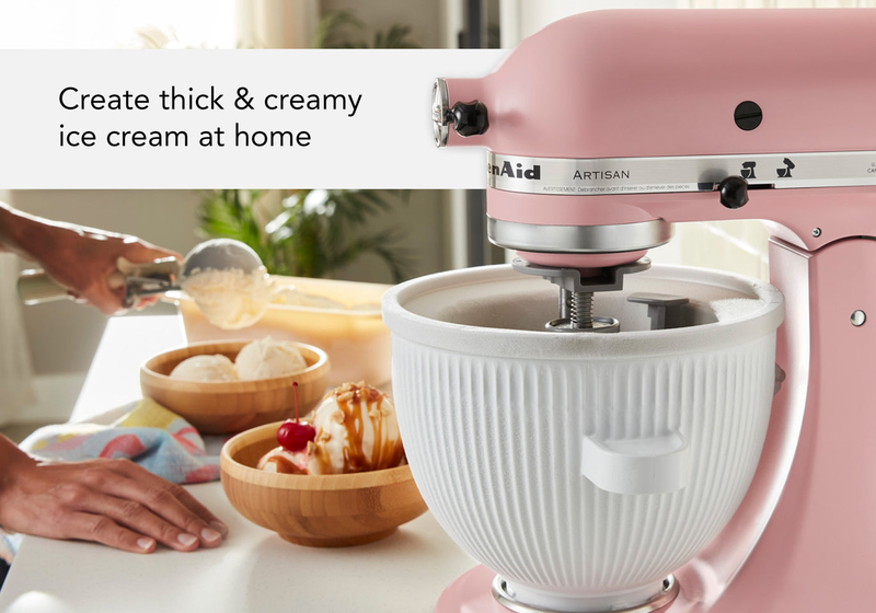 Kitchenaid ice cream maker 5ksmicm attachment white, , medium-null