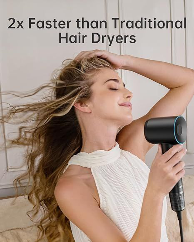 Laifen swift special - 110,000 rpm high-speed hair dryer - negative ionic blow - matte black (3 nozzles) image number null