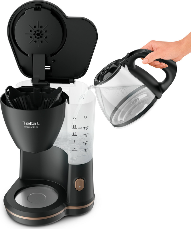 Product image: Tefal includeo cm5338 filter coffee maker 1000w black cm5338, , medium-null