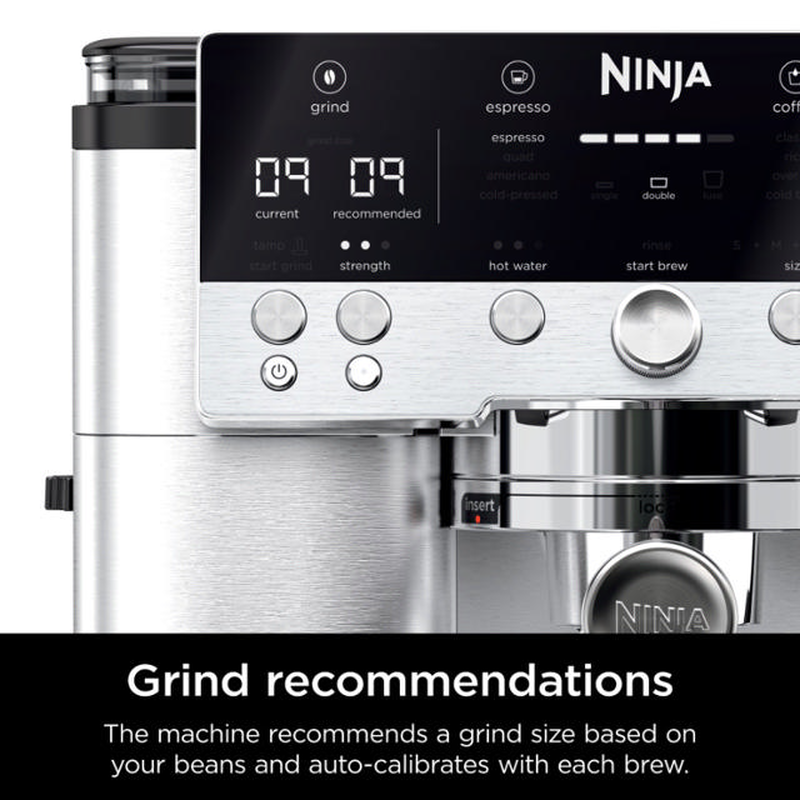 Ninja es601 espresso &mu;&eta;&chi;&alpha;&nu;ή 1650w &pi;ί&epsilon;&sigma;&eta;&sigmaf; 19bar &gamma;&iota;&alpha; espresso &kappa;&alpha;&iota; cappuccino silver-null