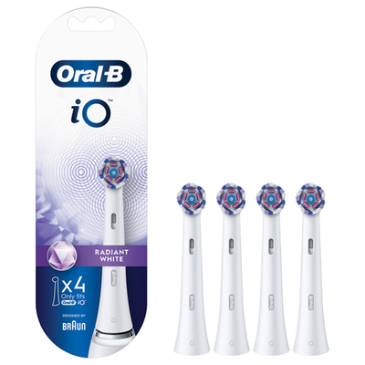 Oral-b io radiant white &alpha;&nu;&tau;&alpha;&lambda;&lambda;&alpha;&kappa;&tau;&iota;&kappa;ά &eta;&lambda;&epsilon;&kappa;&tau;&rho;&iota;&kappa;ή&sigmaf; &omicron;&delta;&omicron;&nu;&tau;ό&beta;&omicron;&upsilon;&rho;&tau;&sigma;&alpha;&sigmaf; 4&tau;&mu;&chi;, White, medium