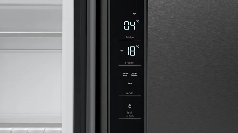 Bosch serie | 6 &nu;&tau;&omicron;&upsilon;&lambda;ά&pi;&alpha; multi door kfn96axea (&upsilon; x &pi; x &beta;)&nbsp;1830 x 910 x 731.0 mm91 cm black stainless steel, , medium-null
