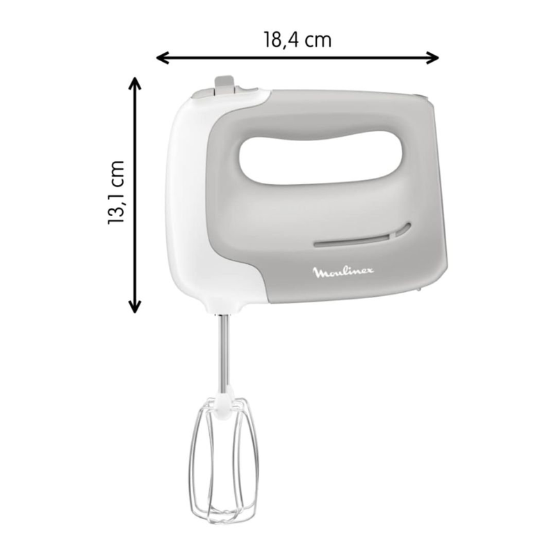 Product image: Moulinex prep’mix ισχυρό χειροκίνητο μίξερ 450w με 5 ταχύτητες & turbo για ελαφριές και πυκνές ζύμες hm450b10, , medium-null