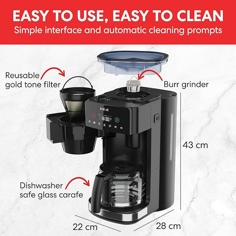 Instant grind and brew bean to cup coffee maker-null