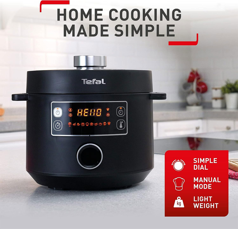 Tefal cy7548 turbo cuisine pressure cooker 4.8l 4 persons 10 programs 1000w, , medium image number null