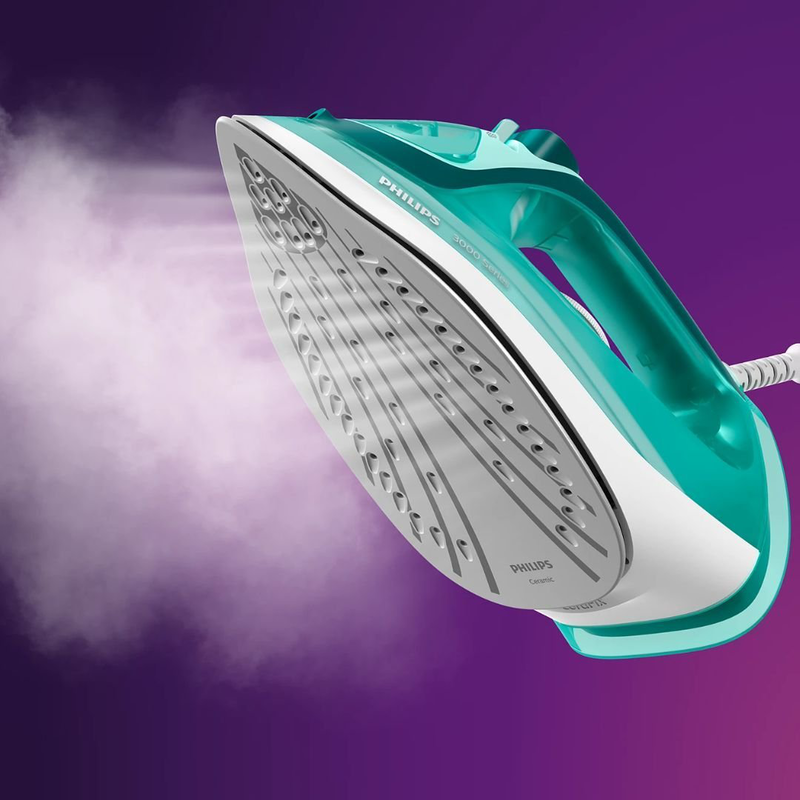 Philips 3000 series dst3030/70 steam iron 2400w with ceramic plate and continuous steam supply 40g/min, , medium-null