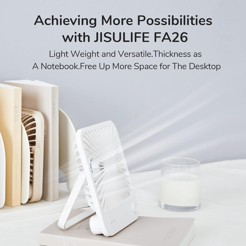 Jisulife desktop fan powerbank out fa26 white •cordless and rechargeable, , medium-null