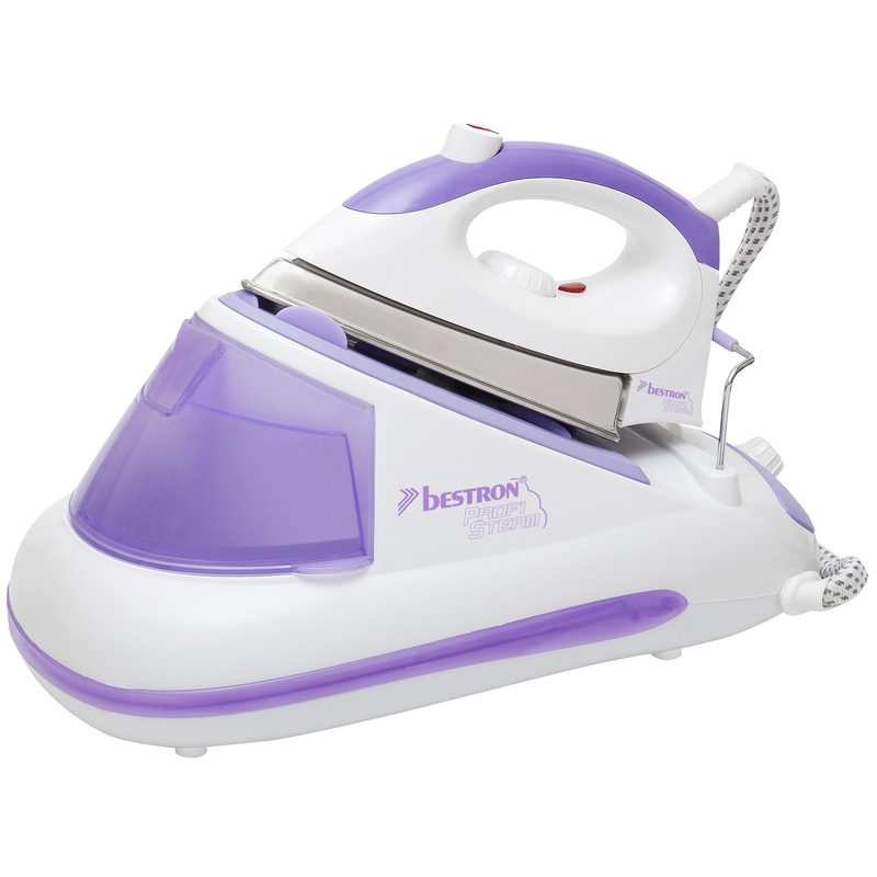 Bestron ast9000 steam iron 2600w with stainless steel soleplate and continuous steam supply 80g/min, , medium-null