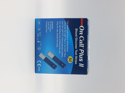 On call plus blood glucose test strips 50x