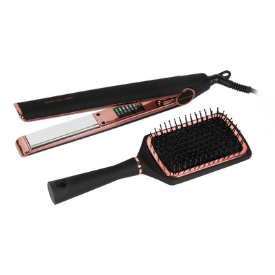 Corioliss c1 straightener kit + black copper paddle brush, , medium