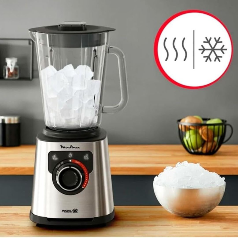 Product image: Moulinex μπλέντερ 1200w για smoothies με γυάλινη κανάτα 2l, ρυθμιζόμενη ταχύτητα + λειτουργία pulse, 6 ανοξείδωτες λεπίδες & 3 προγράμματα lm871d10, , medium-null