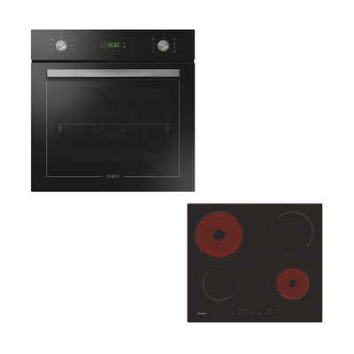 Pct25cbch64cc black φούρνος & κεραμική εστία