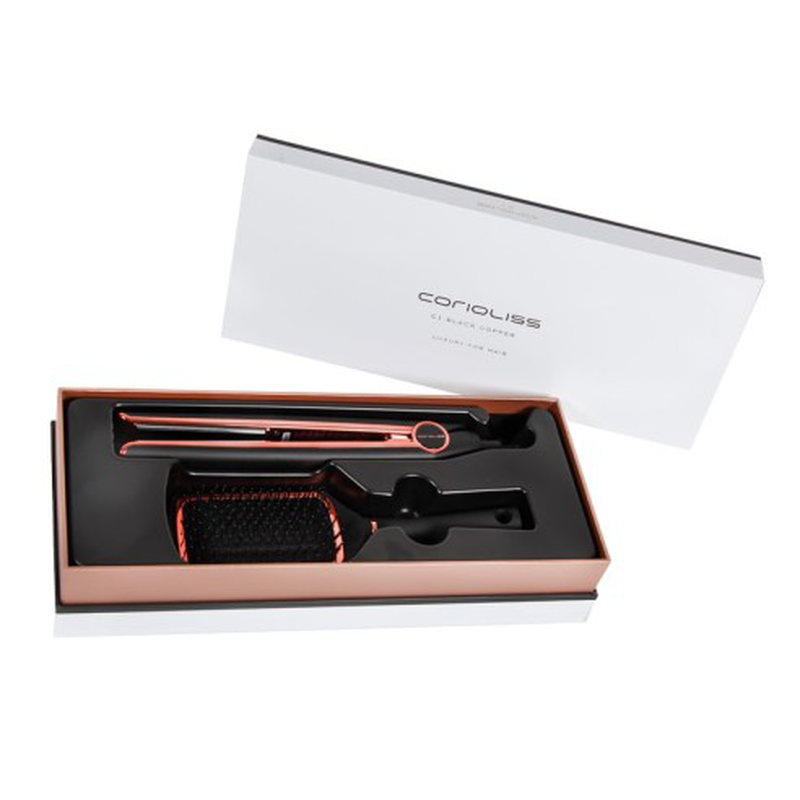 Product image: Corioliss c1 straightener kit + black copper paddle brush, , medium-null