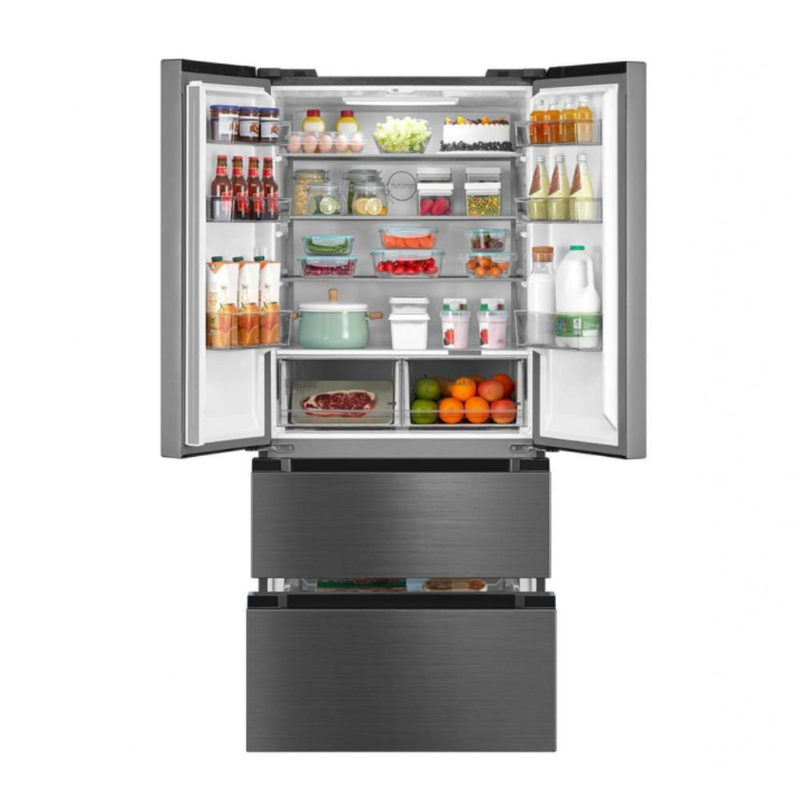 Product image: Midea 4-door french door ψυγείο 516l με inverter quattro, platinum fresh+ & Wi-Fi, inox, , medium-null